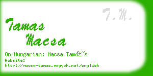 tamas macsa business card